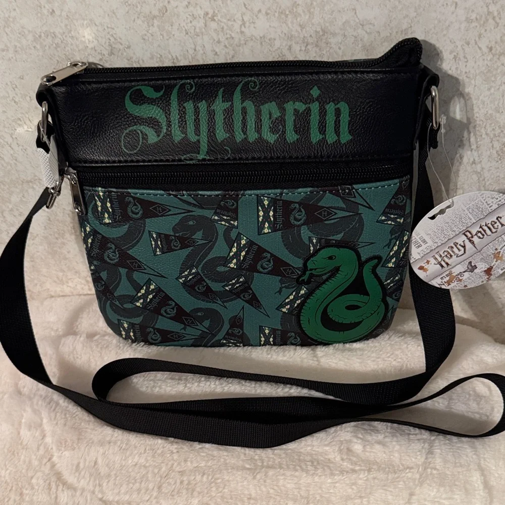 Loungefly Slytherin Messenger Bag - Black and Green NWT